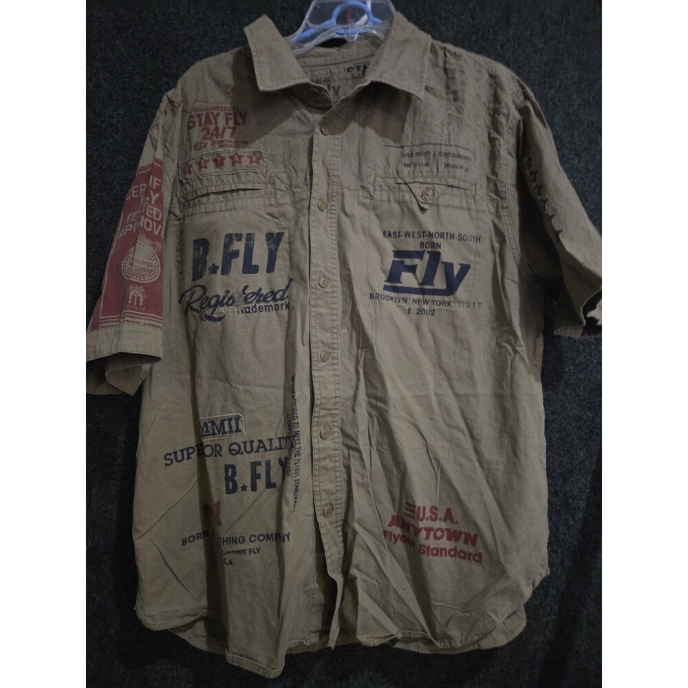 Born Fly 3xl Button Down Short Sleeve Shirt